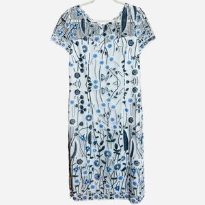 Adrianna Papell Garden Sheath Dress Womens 14 Multicolor Floral Cocktail.